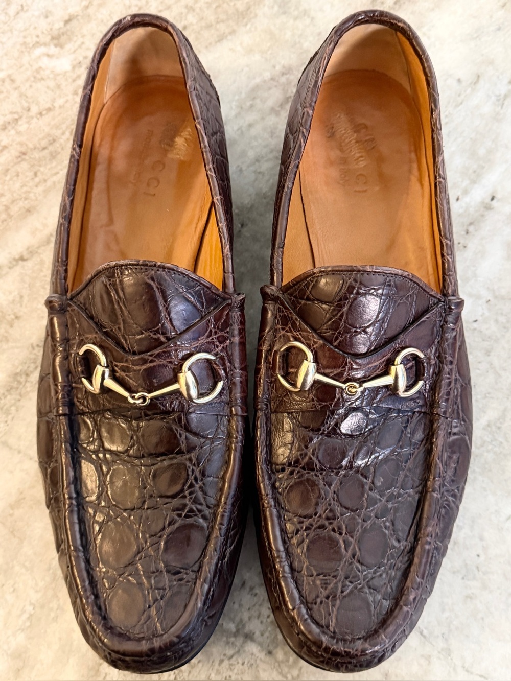 GUCCI CROCODILE LOAFERS BROWN HORSEBIT 1953 11.5/12US $4000 ALLIGATOR - Picture 10 of 11